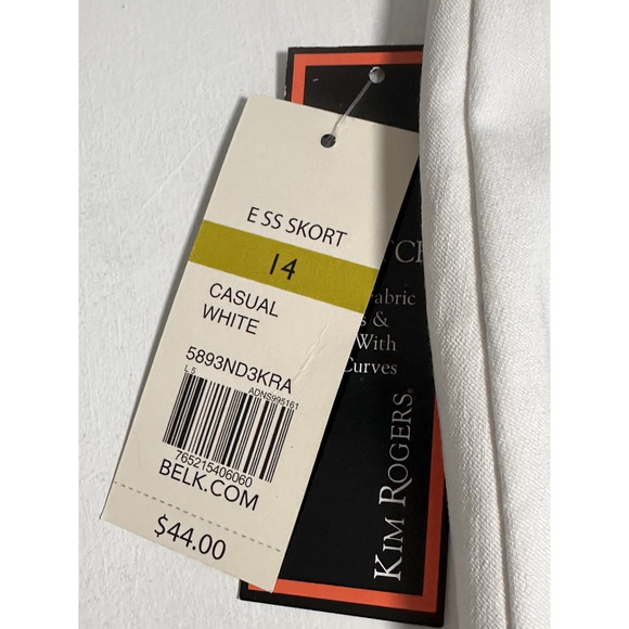 Women's Skorts by Kim Rogers Skort White Size 14 NWT - Picture 10 of 15